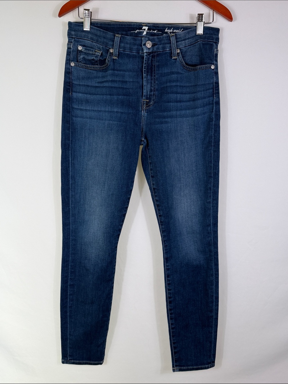 7 For All Mankind High Waist Ankle Gwenevere Skinny Jeans. Women’s Size 30